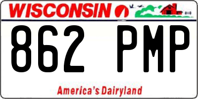 WI license plate 862PMP