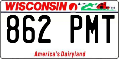 WI license plate 862PMT