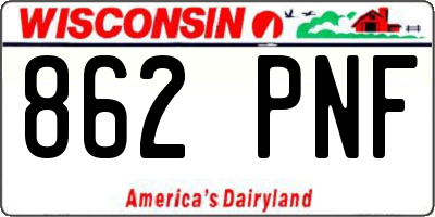 WI license plate 862PNF