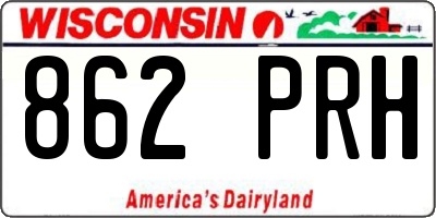 WI license plate 862PRH