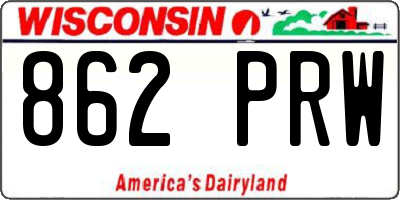 WI license plate 862PRW