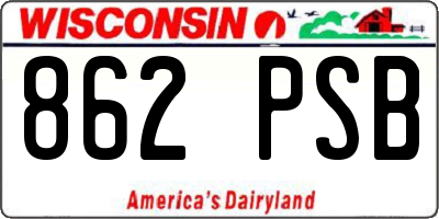 WI license plate 862PSB