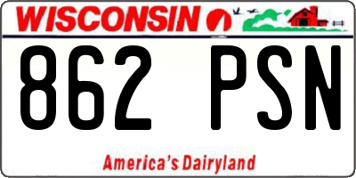 WI license plate 862PSN