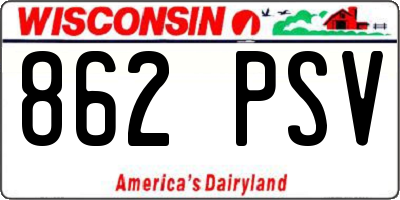 WI license plate 862PSV