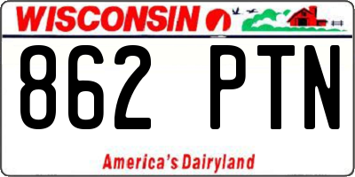 WI license plate 862PTN