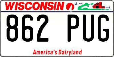 WI license plate 862PUG