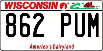 WI license plate 862PUM