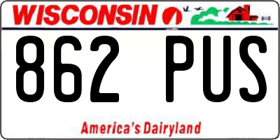 WI license plate 862PUS