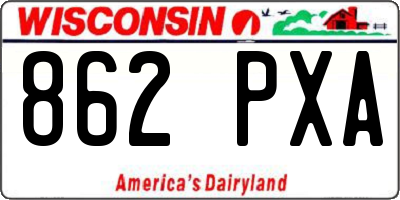 WI license plate 862PXA