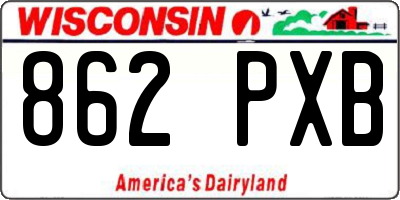 WI license plate 862PXB