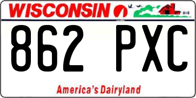 WI license plate 862PXC