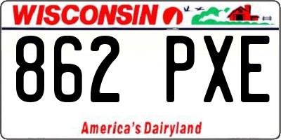 WI license plate 862PXE