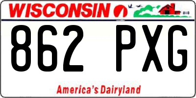WI license plate 862PXG