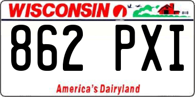 WI license plate 862PXI