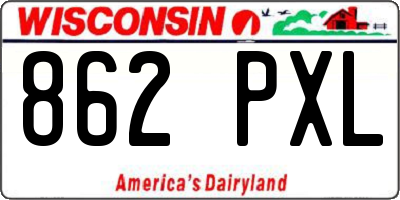 WI license plate 862PXL