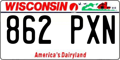 WI license plate 862PXN