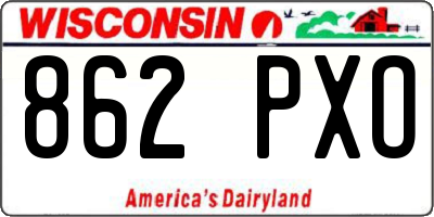 WI license plate 862PXO