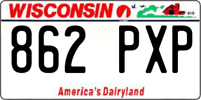 WI license plate 862PXP