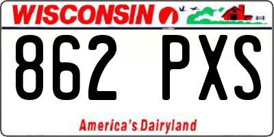 WI license plate 862PXS