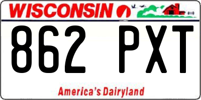 WI license plate 862PXT