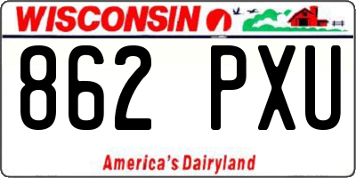 WI license plate 862PXU