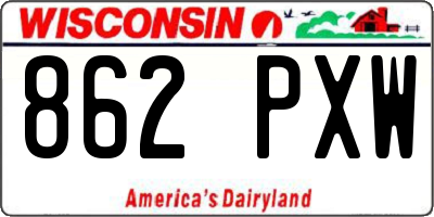 WI license plate 862PXW