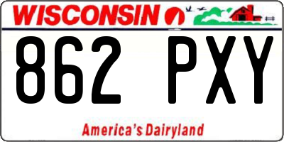 WI license plate 862PXY