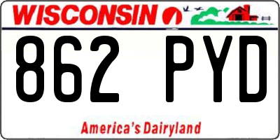 WI license plate 862PYD