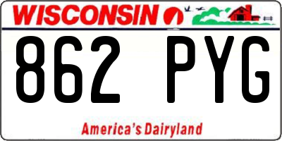 WI license plate 862PYG