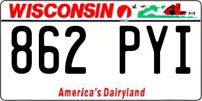 WI license plate 862PYI