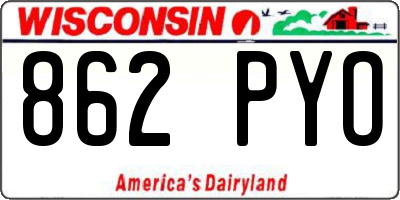 WI license plate 862PYO