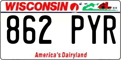 WI license plate 862PYR