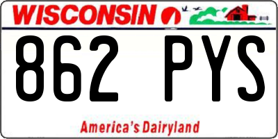 WI license plate 862PYS