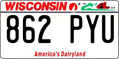 WI license plate 862PYU