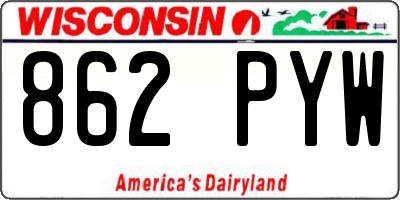WI license plate 862PYW