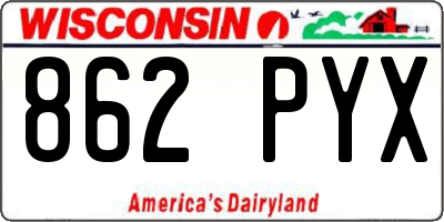 WI license plate 862PYX