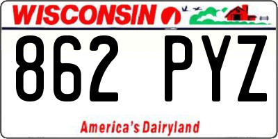 WI license plate 862PYZ
