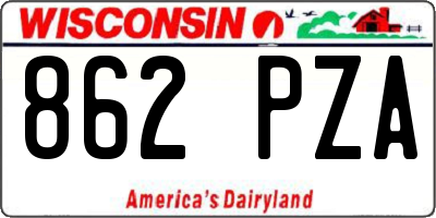 WI license plate 862PZA