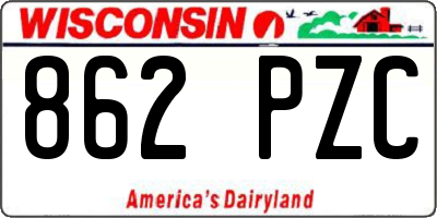 WI license plate 862PZC