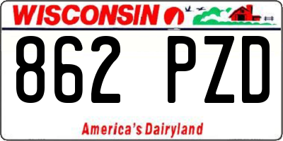 WI license plate 862PZD