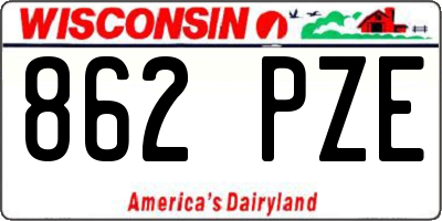 WI license plate 862PZE