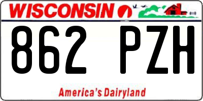 WI license plate 862PZH