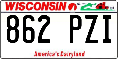 WI license plate 862PZI
