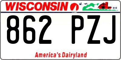 WI license plate 862PZJ