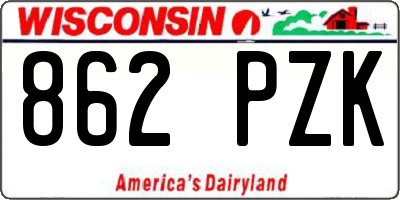 WI license plate 862PZK