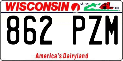 WI license plate 862PZM