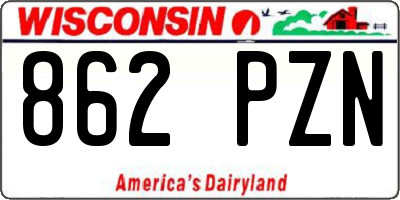 WI license plate 862PZN