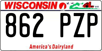 WI license plate 862PZP