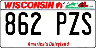 WI license plate 862PZS