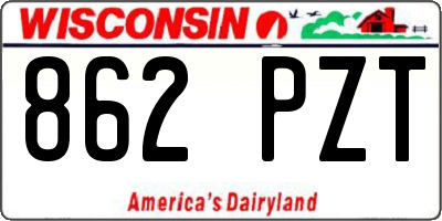 WI license plate 862PZT
